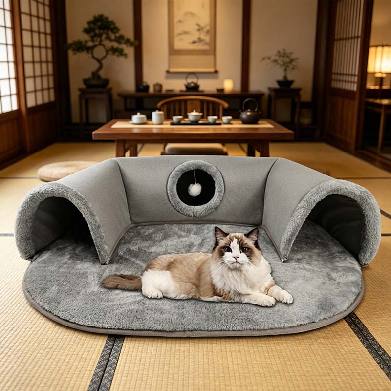 🐱✨ ¡OFERTA 50% OFF! Cama Túnel 2 en 1 para Gatos – Juego y Comodidad en Uno