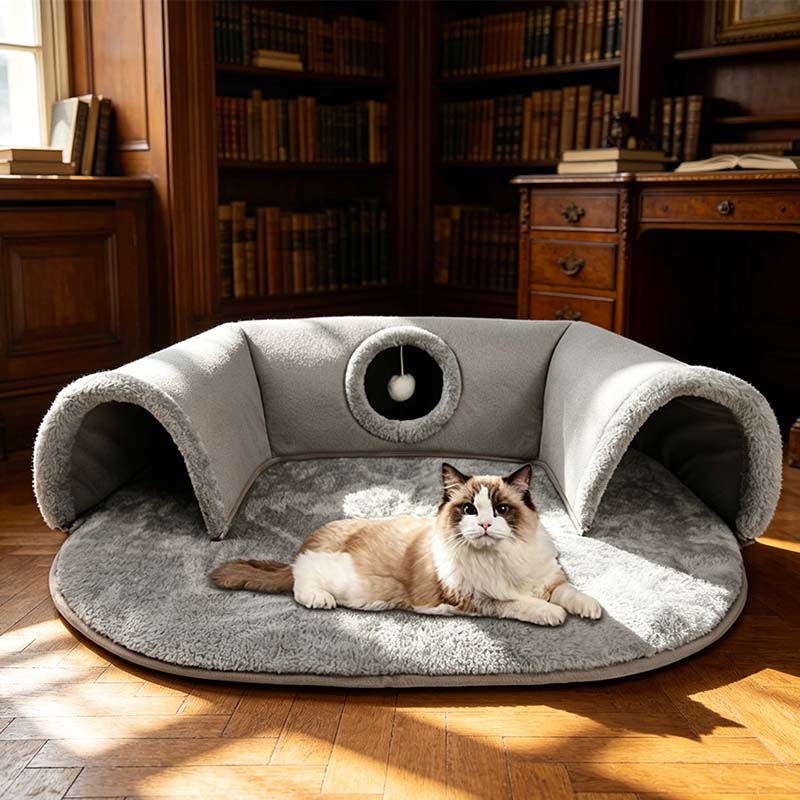 🐱✨ ¡OFERTA 50% OFF! Cama Túnel 2 en 1 para Gatos – Juego y Comodidad en Uno