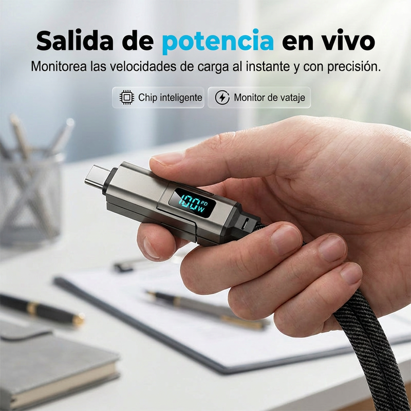 🔌⚡ ¡OFERTA 50% OFF! Cable de Llavero 4 en 1 – Carga Rápida y Siempre Contigo