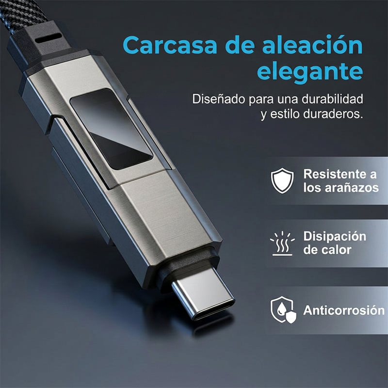 🔌⚡ ¡OFERTA 50% OFF! Cable de Llavero 4 en 1 – Carga Rápida y Siempre Contigo