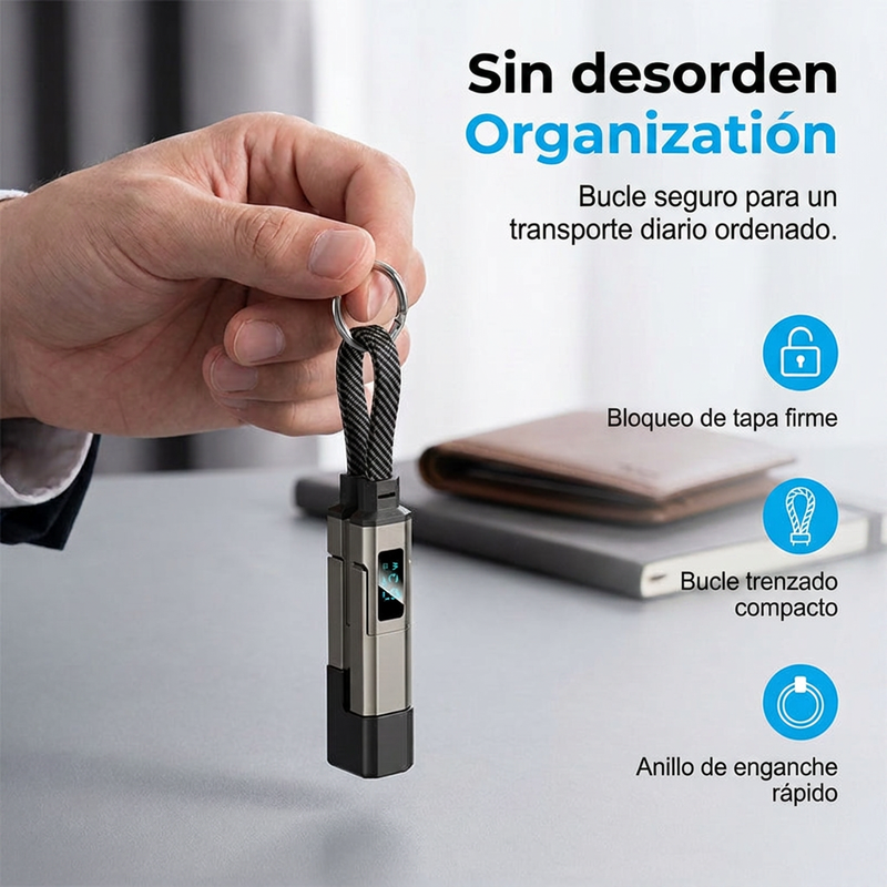 🔌⚡ ¡OFERTA 50% OFF! Cable de Llavero 4 en 1 – Carga Rápida y Siempre Contigo