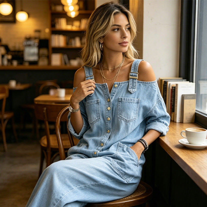 ⏰🔥 ¡50% DE DESCUENTO POR TIEMPO LIMITADO! 👗 Mono Holgado de Pierna Ancha – Cómodo, Fresco y Súper Estiloso ✨