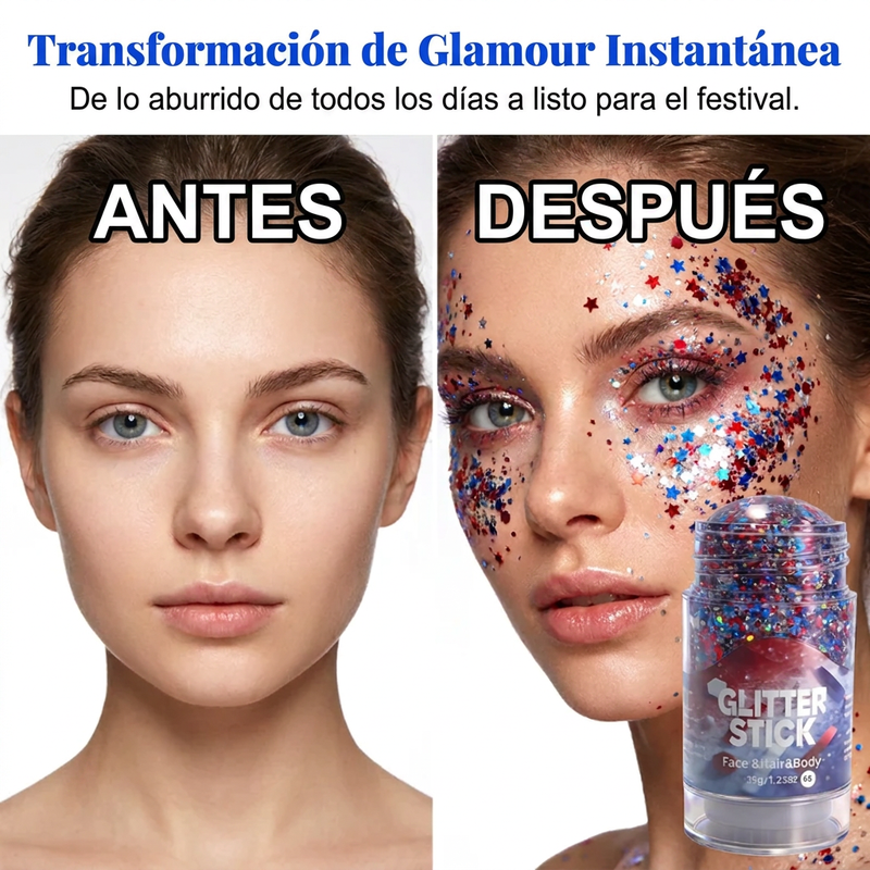 🎨 ¡OFERTA IMPERDIBLE! ¡50% DE DESCUENTO! ✨ Barra de purpurina multiusos: fácil de aplicar, brillo de larga duración 🌿