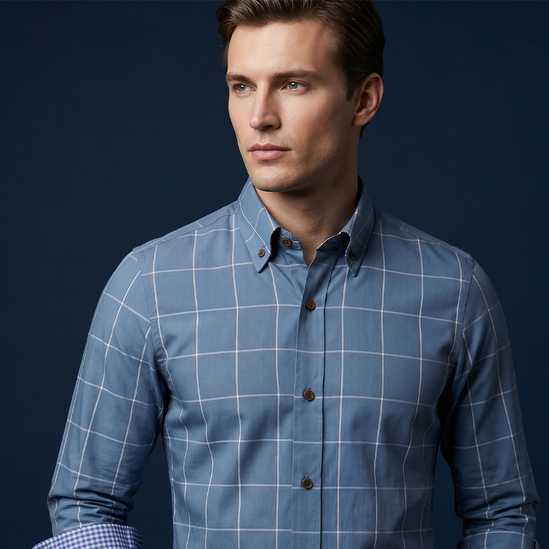 👔 ¡50% DE DESCUENTO POR TIEMPO LIMITADO! ✨ Camisa de hombre de corte moderno con estampado de cuadros – Detalles en contraste, cierre de botones, mezcla de primera calidad 🍁