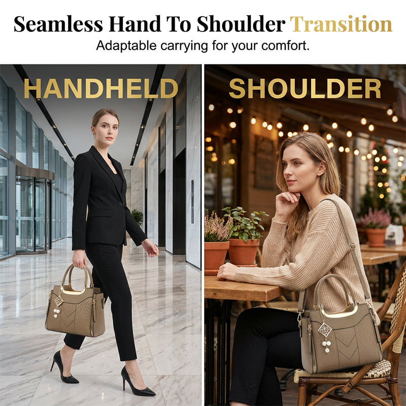 👜💥 ¡OFERTA RELÁMPAGO 50% OFF! Bolso de Mano Premium con Costuras en V – Elegancia y Organización Diaria