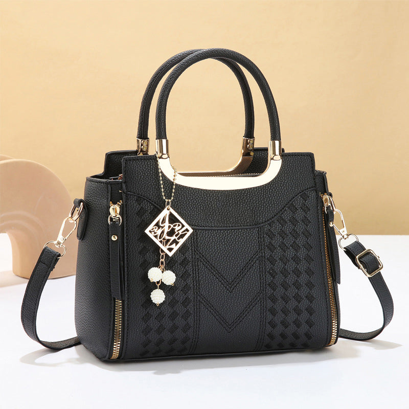 👜💥 ¡OFERTA RELÁMPAGO 50% OFF! Bolso de Mano Premium con Costuras en V – Elegancia y Organización Diaria