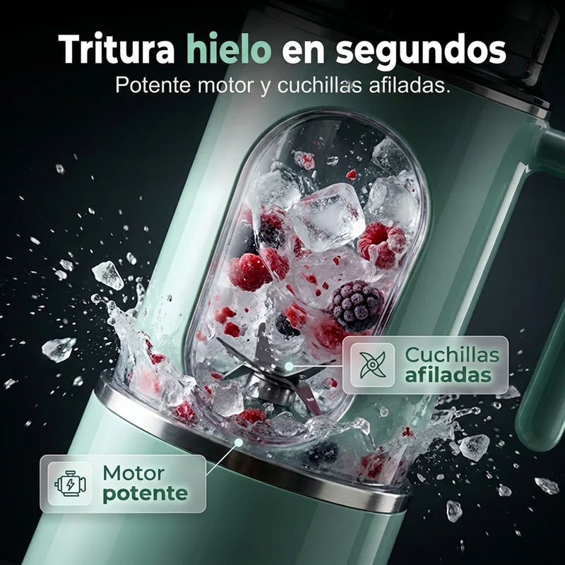 ⏰🔥 ¡50% DE DESCUENTO POR TIEMPO LIMITADO! 🍓 Batidora Portátil de 580ml – Jugos Frescos en Segundos ✨