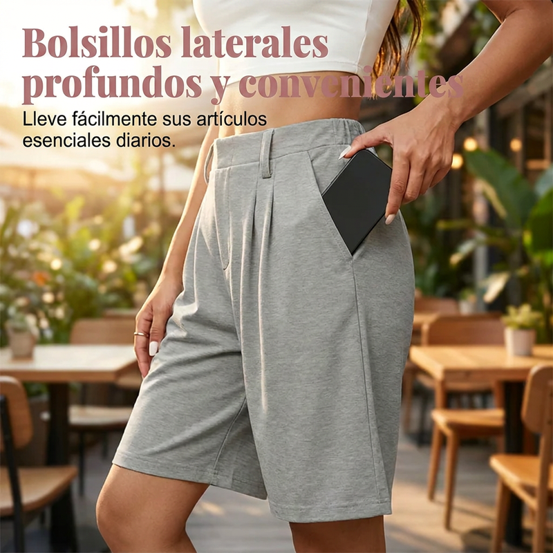 👗🔥¡50% DE DESCUENTO POR TIEMPO LIMITADO! Shorts plisados de talle alto para mujer: elegantes, cómodos y favorecedores ✨