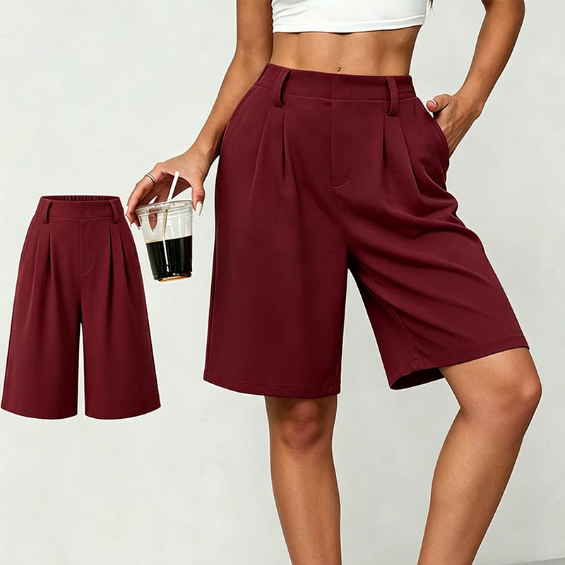 👗🔥¡50% DE DESCUENTO POR TIEMPO LIMITADO! Shorts plisados de talle alto para mujer: elegantes, cómodos y favorecedores ✨