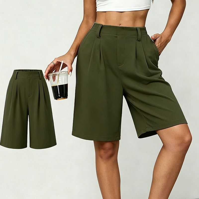 👗🔥¡50% DE DESCUENTO POR TIEMPO LIMITADO! Shorts plisados de talle alto para mujer: elegantes, cómodos y favorecedores ✨