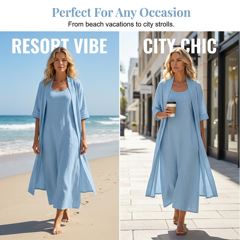 👗🔥 ¡OFERTA 50% OFF! Conjunto Maxi 2 Piezas – Estilo y Comodidad