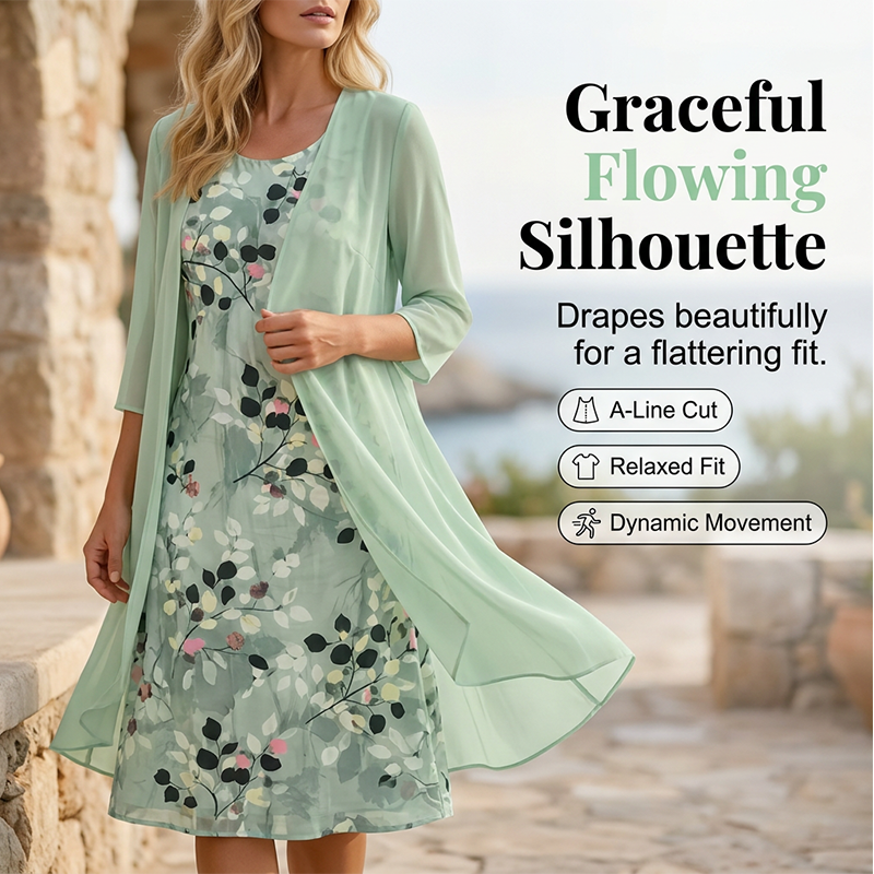 💥 ¡50% DE DESCUENTO HOY! Vestido Floral de 2 Piezas – Elegancia Perfecta para Verano 🌸✨