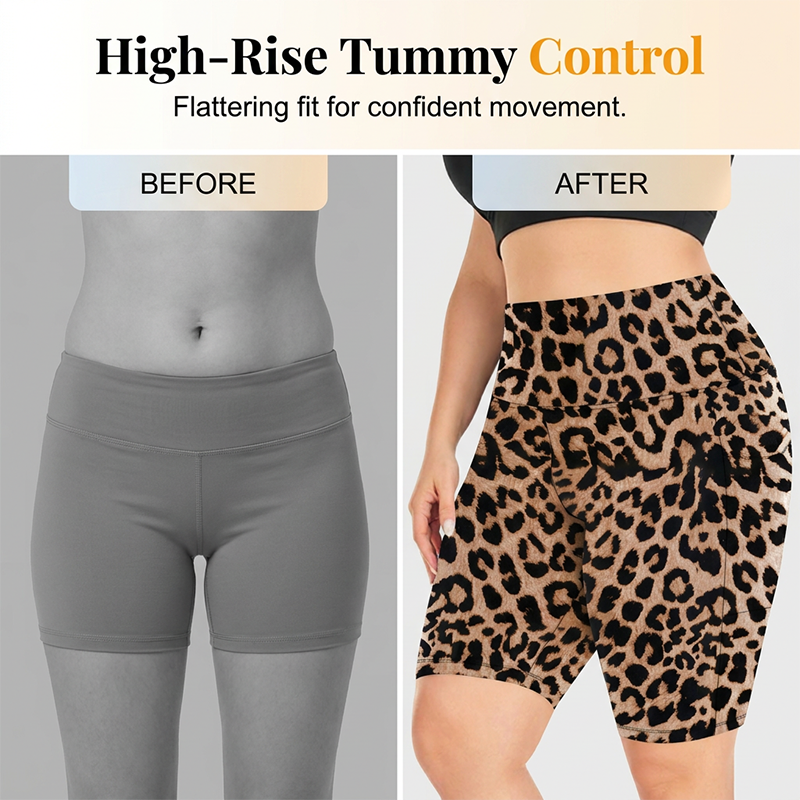 💥 ¡50% DE DESCUENTO HOY! Shorts de Yoga Leopardo de Talle Alto – Moldea tu Figura con Estilo 🔥🐆