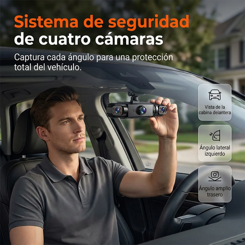 🚨🔥 ¡50% DE DESCUENTO! Protege tu coche con Dash Cam 360° 4 Cámaras – Seguridad Total en Todos los Ángulos 🚗📹