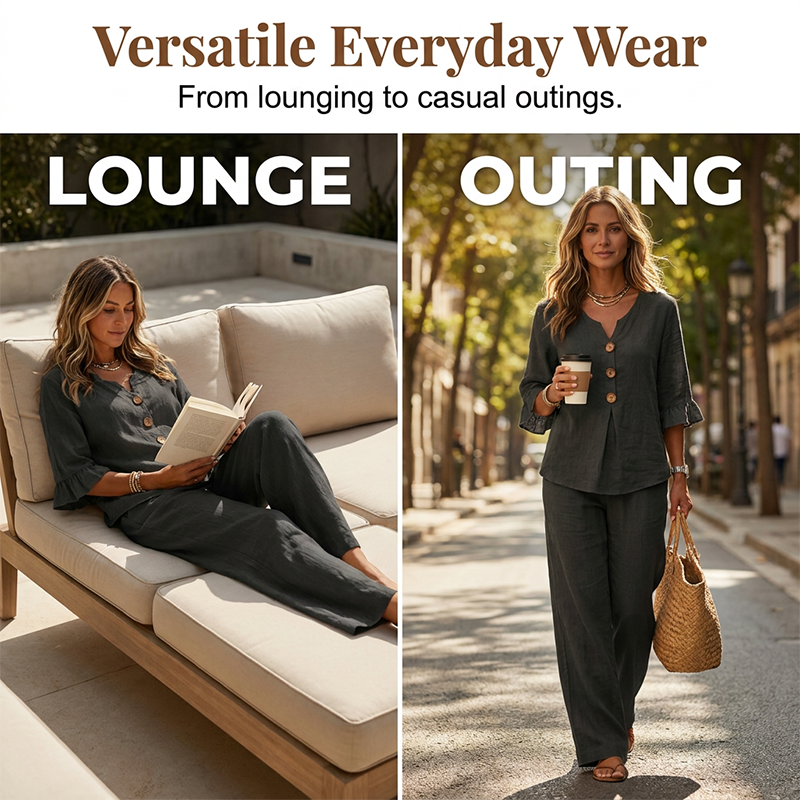 💤✨ ¡OFERTA RELÁMPAGO 50% OFF! Conjunto de Pijama «Effortless Elegance» – Comodidad y Estilo Todo el Día