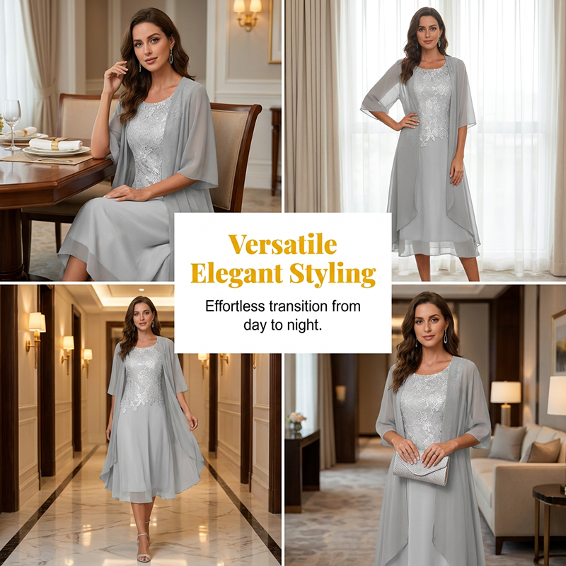 💥 ¡50% DE DESCUENTO HOY! Vestido Elegante de Gasa en Capas – Luce Sofisticada y Glamourosa ✨👗
