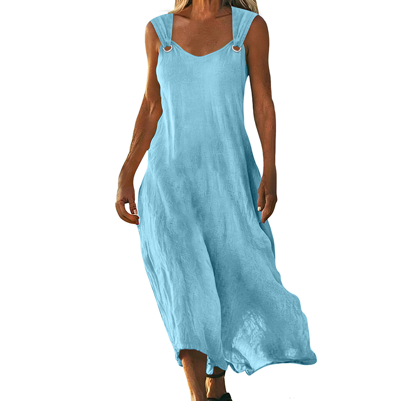 🌞💃 ¡OFERTA RELÁMPAGO 50% OFF! Vestido Largo Sin Mangas con Escote en V – Elegancia Fresca de Verano