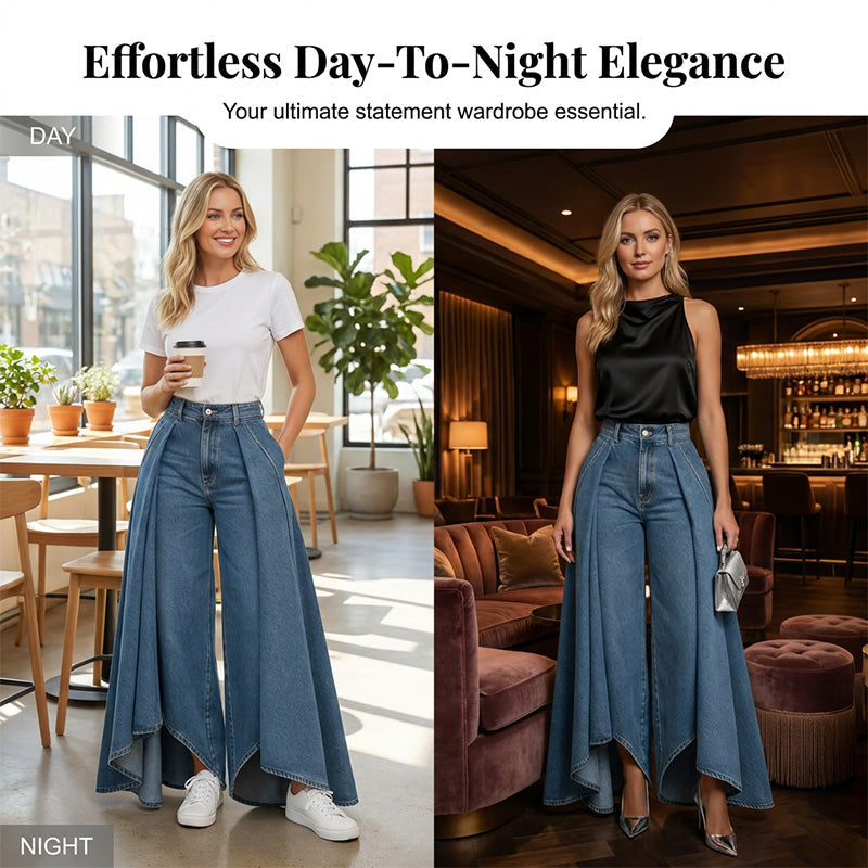 🔥💎 ¡OFERTA RELÁMPAGO 50% OFF! Jeans de Mujer Talle Alto y Pierna Ancha – Estilo de Alta Costura