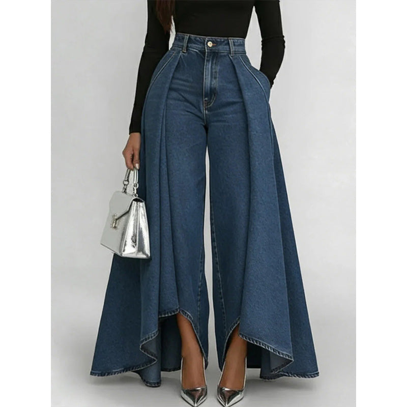 🔥💎 ¡OFERTA RELÁMPAGO 50% OFF! Jeans de Mujer Talle Alto y Pierna Ancha – Estilo de Alta Costura