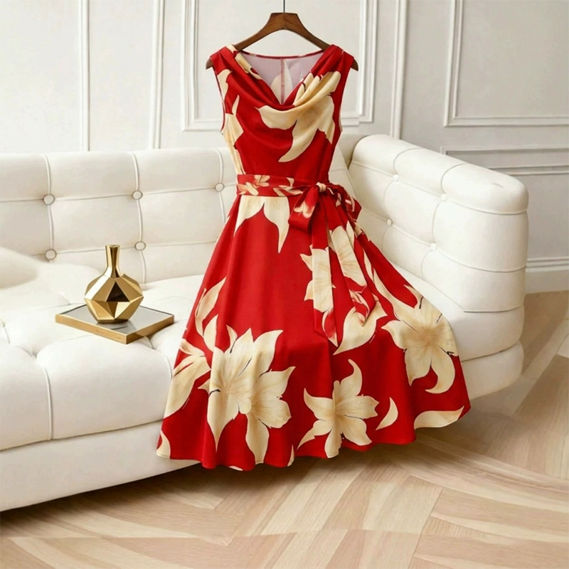 🌸✨ ¡OFERTA 50% OFF! Vestido Floral Corte en A – Elegancia y Comodidad para Cualquier Ocasión