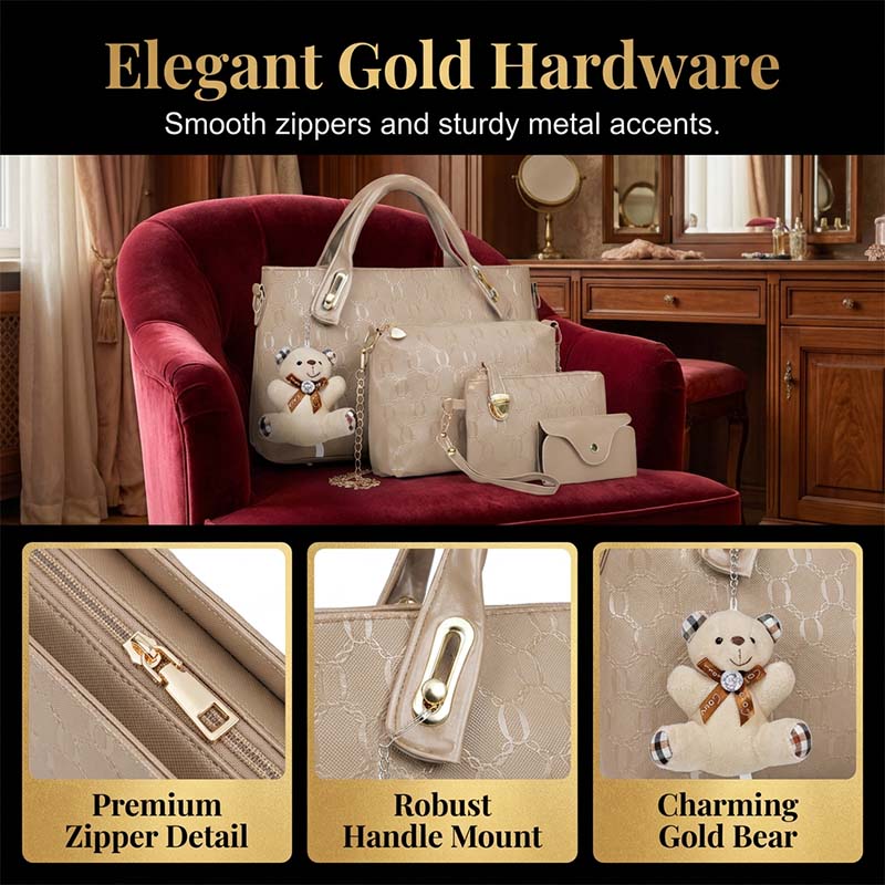 👜🔥 ¡50% OFF! Set de 4 Bolsos para Mujer – Elegancia, Espacio y Estilo en un Solo Pack