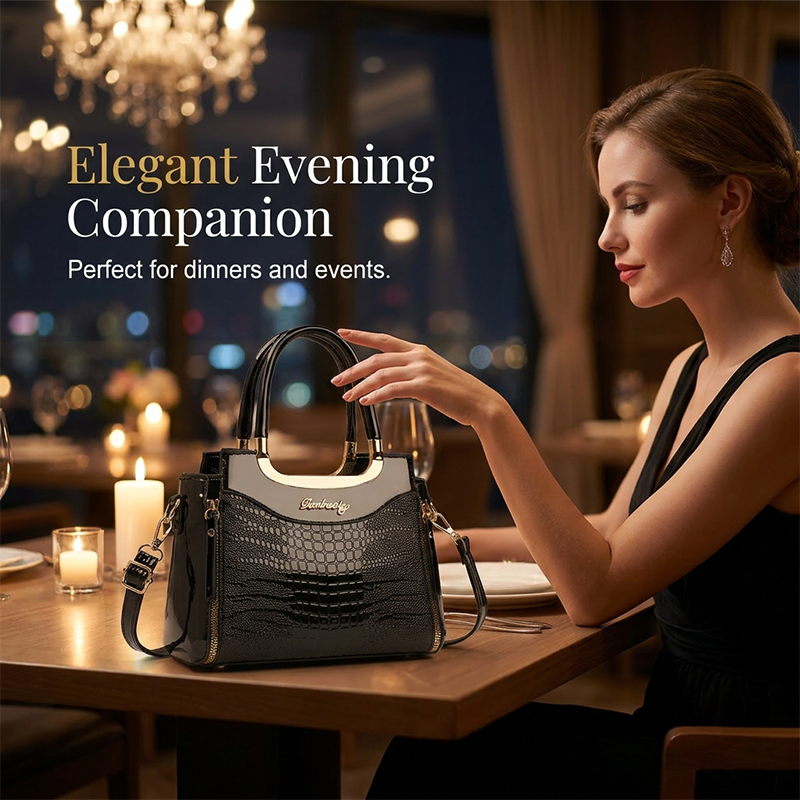 💼✨ ¡50% OFF! Bolso de Mano con Relieve de Cocodrilo – Elegancia Moderna y Versátil