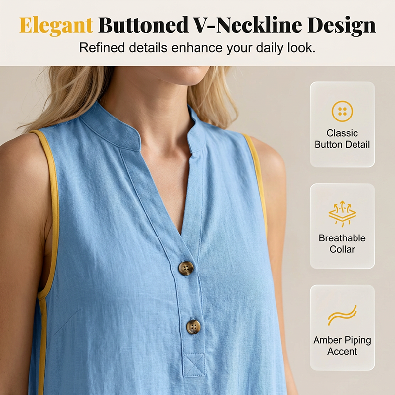 🌞💃 ¡50% OFF! Vestido de Verano Escote en V – Fresco, Ligero y Elegante
