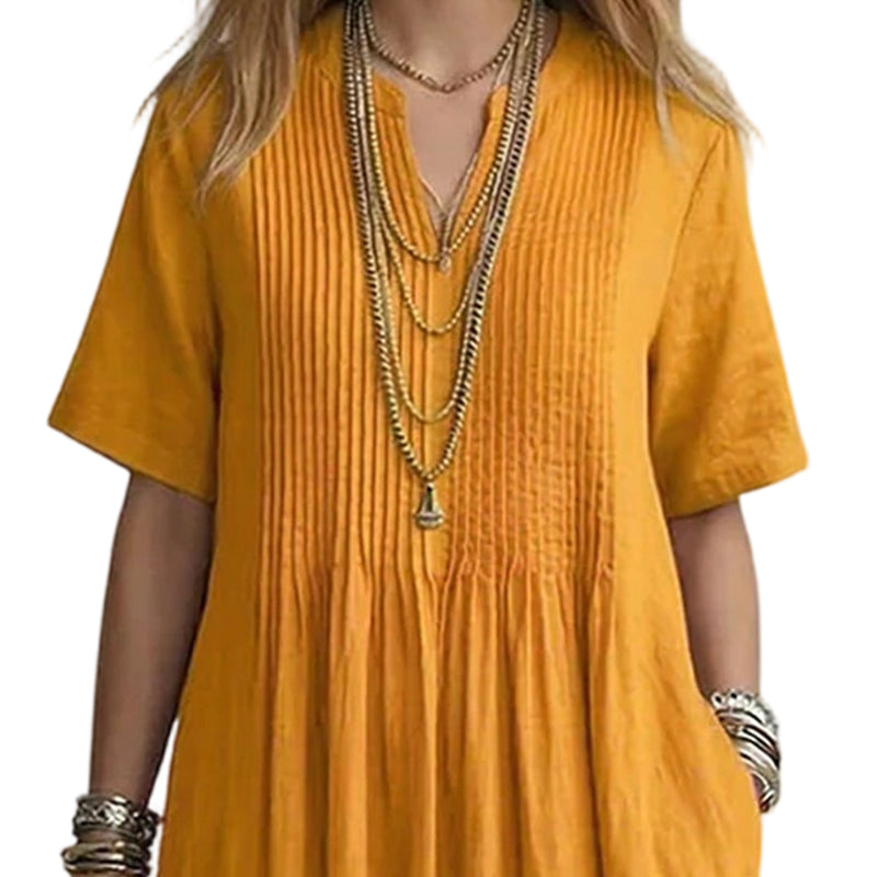🌸💃 ¡50% OFF! Vestido Largo con Cuello en V – Fresco, Elegante y Cómodo