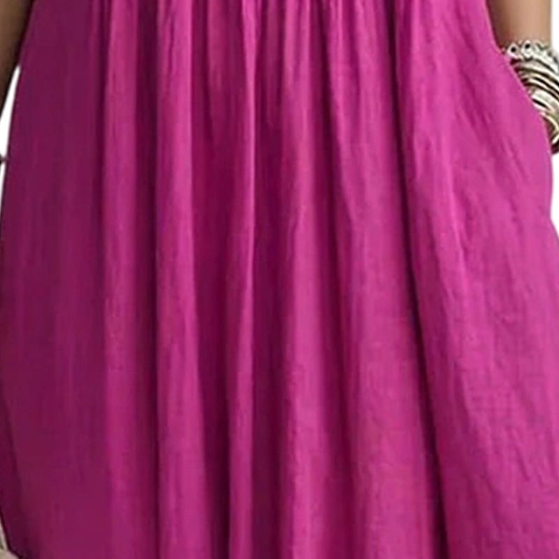 🌸💃 ¡50% OFF! Vestido Largo con Cuello en V – Fresco, Elegante y Cómodo