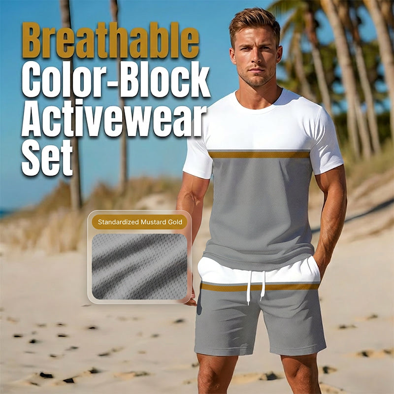 🔥💥 ¡50% DE DESCUENTO! Conjunto Deportivo Transpirable de Bloques de Color – ¡Compra Más y Ahorra Más!