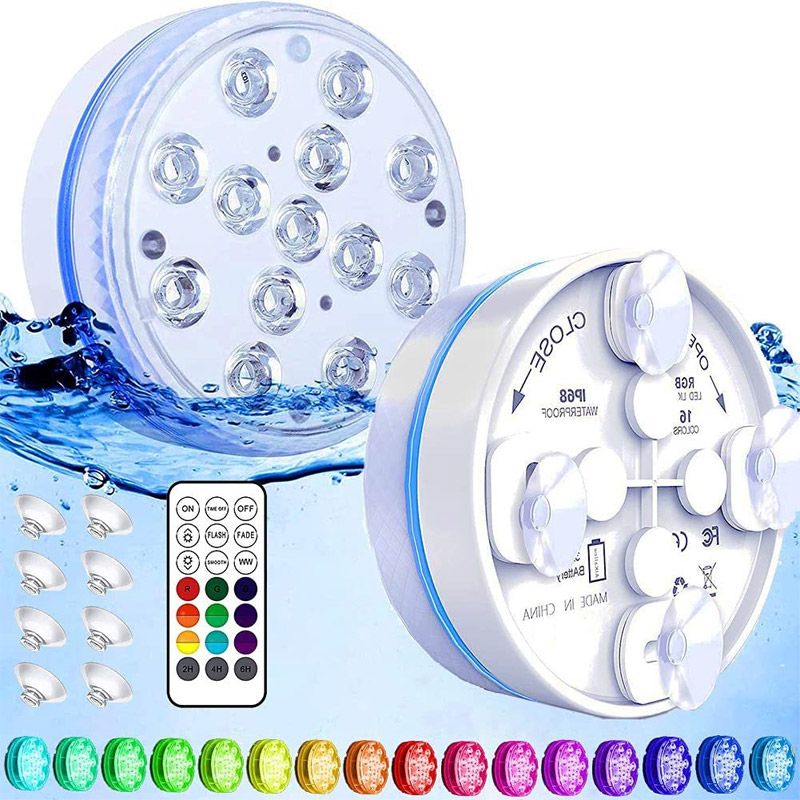 🌊✨ ¡50% OFF! Luces LED Sumergibles para Piscina – Fiesta de 16 Colores con Control Remoto
