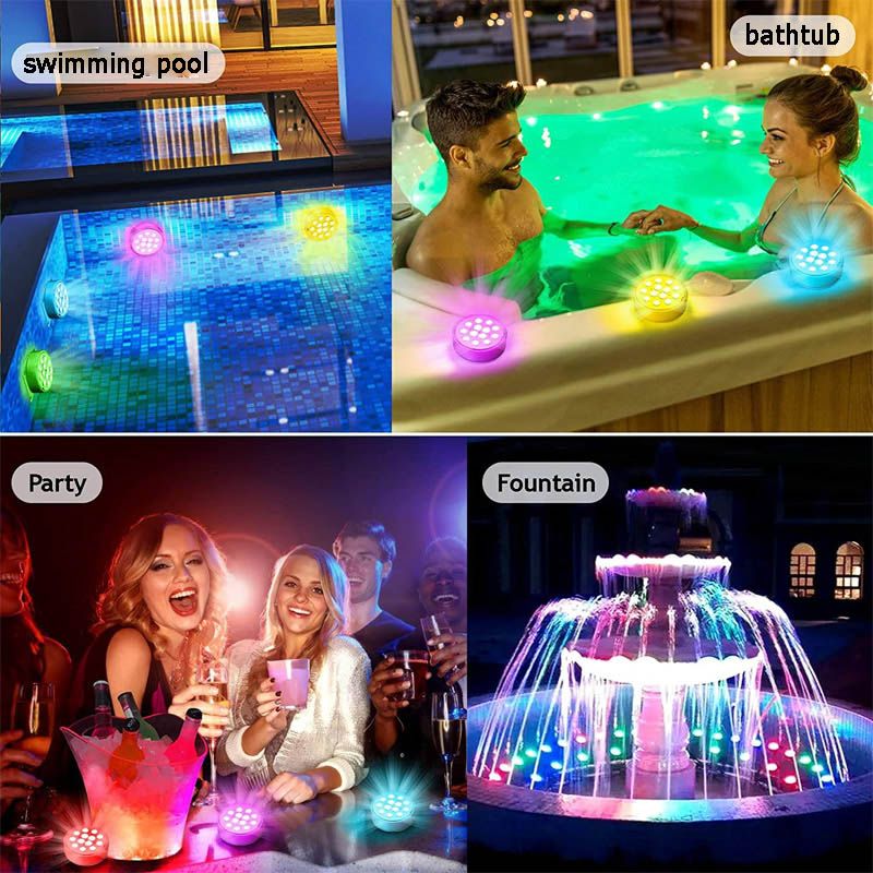 🌊✨ ¡50% OFF! Luces LED Sumergibles para Piscina – Fiesta de 16 Colores con Control Remoto