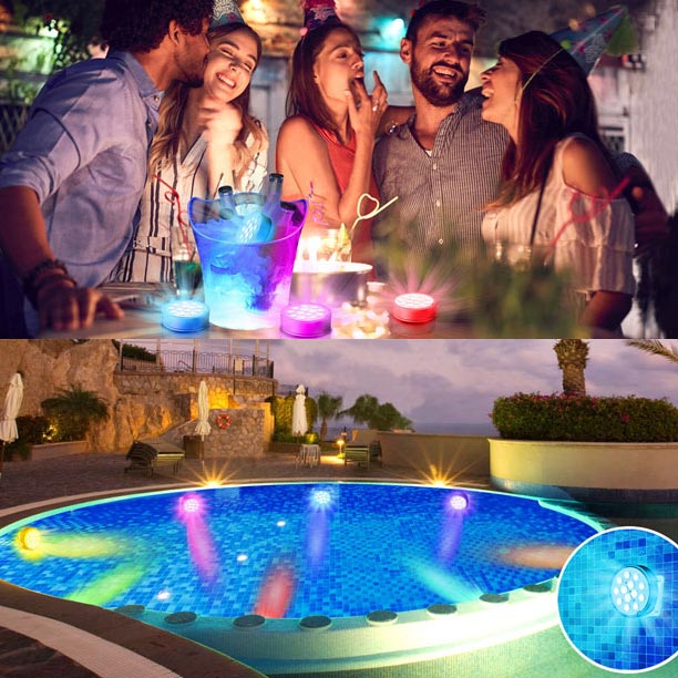 🌊✨ ¡50% OFF! Luces LED Sumergibles para Piscina – Fiesta de 16 Colores con Control Remoto