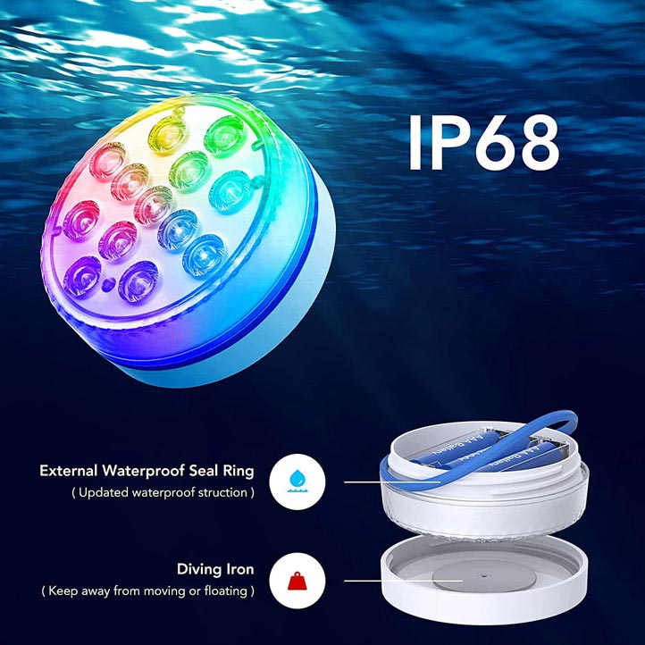 🌊✨ ¡50% OFF! Luces LED Sumergibles para Piscina – Fiesta de 16 Colores con Control Remoto