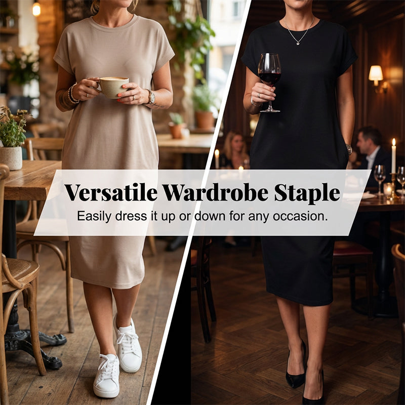 💥👗 ¡50% OFF! Vestido Holgado Midi para Mujer – Comodidad y Estilo Todo el Día