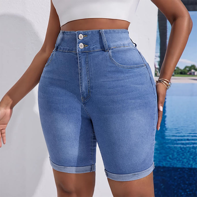 🔥👖 ¡OFERTA RELÁMPAGO 50% OFF! Shorts Vaqueros de Tiro Alto – Silueta Perfecta y Confort Todo el Día