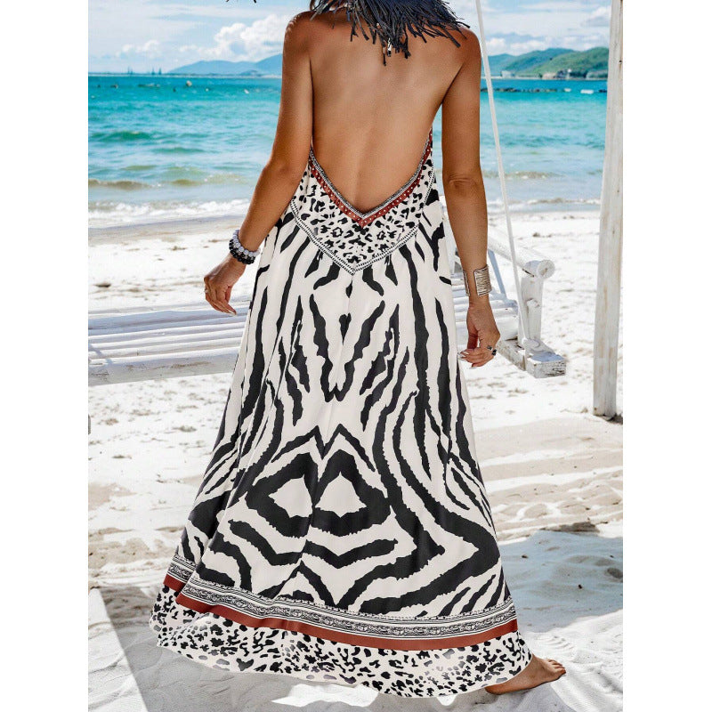 🐆🔥 ¡OFERTA RELÁMPAGO 50% OFF! Vestido Largo Bohemio Estampado Salvaje – Impacta con Estilo