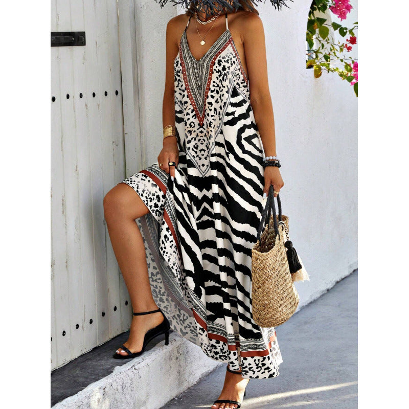 🐆🔥 ¡OFERTA RELÁMPAGO 50% OFF! Vestido Largo Bohemio Estampado Salvaje – Impacta con Estilo