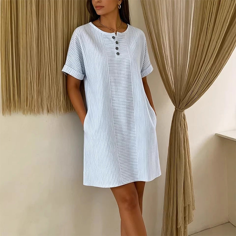 👗🔥 ¡OFERTA 50% OFF! Vestido de Rayas Mujer – Elegancia y Comodidad Diaria