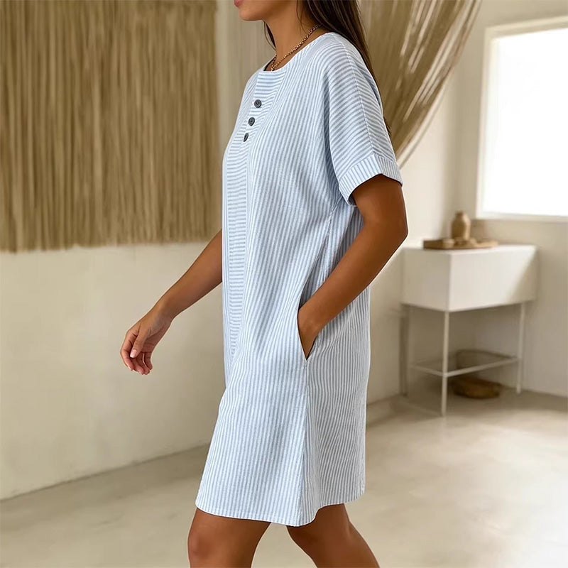 👗🔥 ¡OFERTA 50% OFF! Vestido de Rayas Mujer – Elegancia y Comodidad Diaria