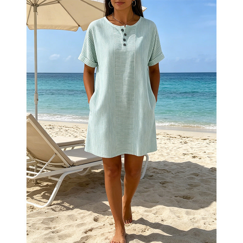 👗🔥 ¡OFERTA 50% OFF! Vestido de Rayas Mujer – Elegancia y Comodidad Diaria