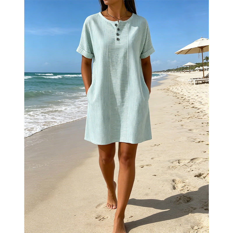 👗🔥 ¡OFERTA 50% OFF! Vestido de Rayas Mujer – Elegancia y Comodidad Diaria