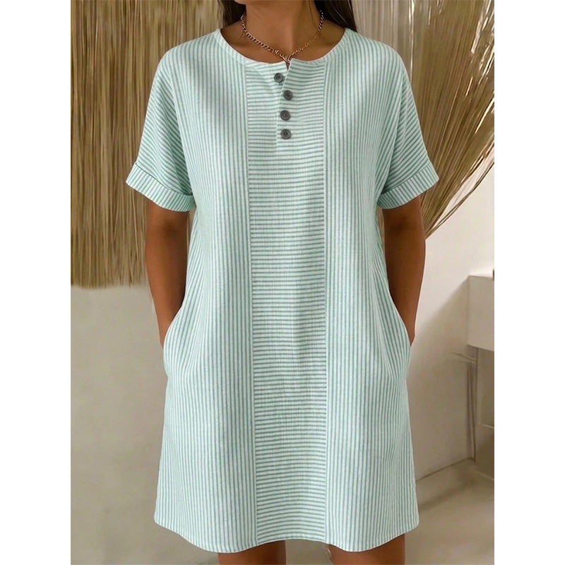 👗🔥 ¡OFERTA 50% OFF! Vestido de Rayas Mujer – Elegancia y Comodidad Diaria