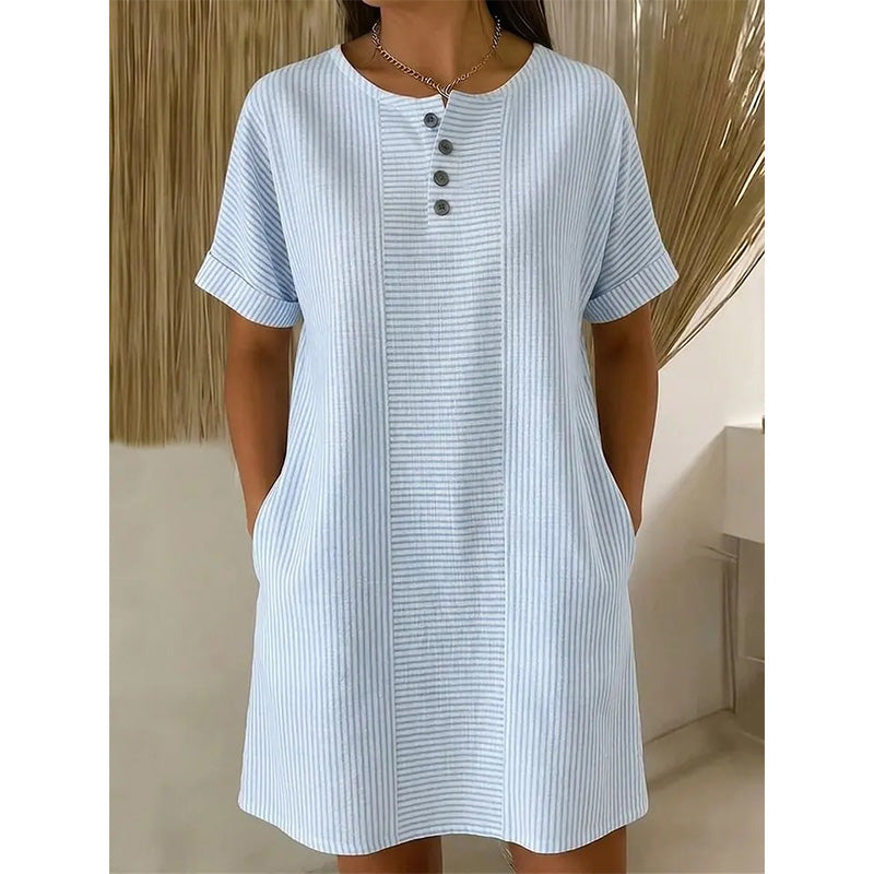 👗🔥 ¡OFERTA 50% OFF! Vestido de Rayas Mujer – Elegancia y Comodidad Diaria
