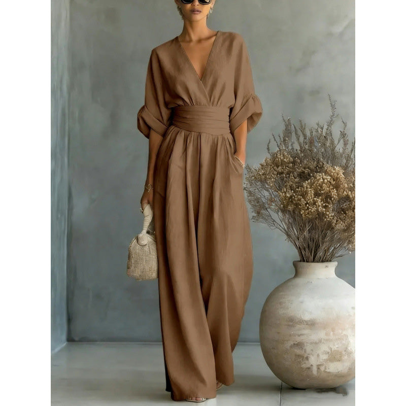 👗🔥 ¡OFERTA 50% OFF! Mono Elegante con Cuello en V – Estilo y Comodidad