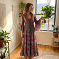 🌸👗 ¡OFERTA RELÁMPAGO 50% OFF! Vestido Largo Bohemio Floral – Elegancia y Comodidad Todo el Día
