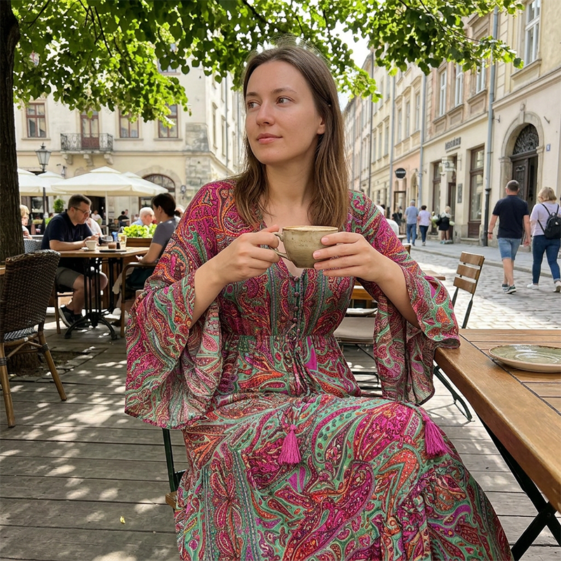 🌸👗 ¡OFERTA RELÁMPAGO 50% OFF! Vestido Largo Bohemio Floral – Elegancia y Comodidad Todo el Día
