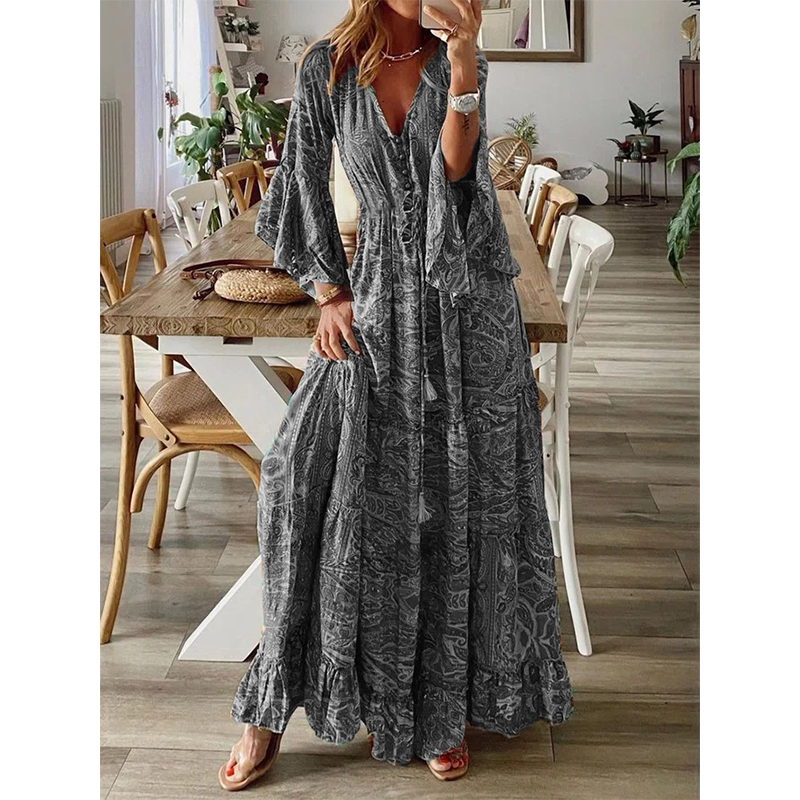 🌸👗 ¡OFERTA RELÁMPAGO 50% OFF! Vestido Largo Bohemio Floral – Elegancia y Comodidad Todo el Día
