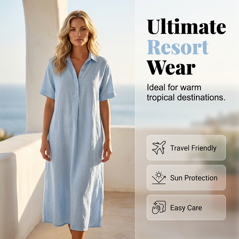 👗🔥 ¡OFERTA 50% OFF! Vestido Camisero Midi Casual – Comodidad y Estilo en Uno