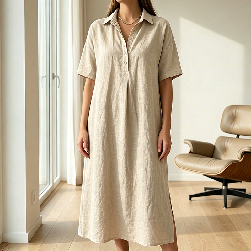 👗🔥 ¡OFERTA 50% OFF! Vestido Camisero Midi Casual – Comodidad y Estilo en Uno